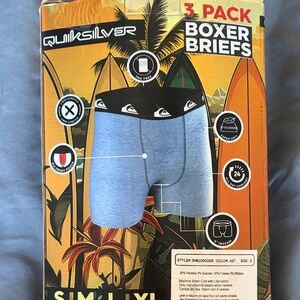 Quiksilver Light Blue, Green, and Grey Boxer Briefs 3-Pack